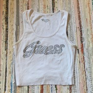 Y2k Vintage guess bedazzled graphic tank
